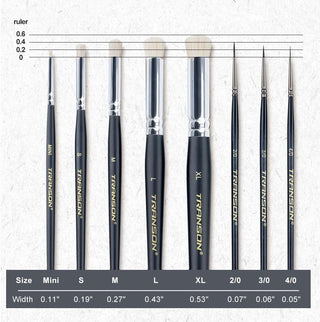 Transon 8pcs Miniature Painting Dry Brush Set with 5 Drybrushes and 3 Small Detail Brushes