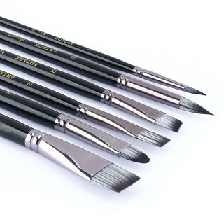 Artage 6pcs Fine Artist Painting Brush Set for Acrylic Watercolor Gouache Oil Painting Artage