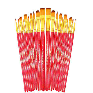 Transon 2-Pack 20pcs Art Painting Brush Set for Acrylic Watercolor Gouache Hobby Painting Pink Color Paintbrush TRANSON