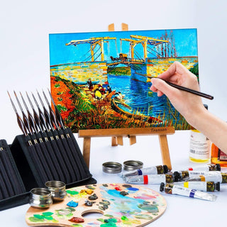 Transon Artist Detail Paint Brushes with Case 15pces for Model Miniature Painting Paintbrush TRANSON