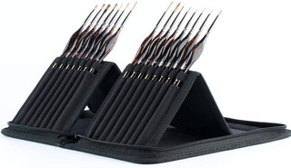 Transon Artist Detail Paint Brushes with Case 15pces for Model Miniature Painting Paintbrush TRANSON
