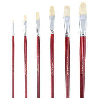 Transon Filbert Paint Brush Set Hog Bristle 6 pcs Paintbrush TRANSON