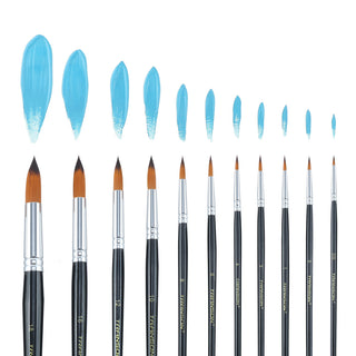 Transon Synthetic Bristle 11pcs Round Paint Brush Basic Set