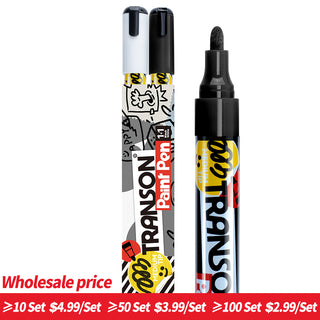 TRANSON Black and White Permanent Paint Markers