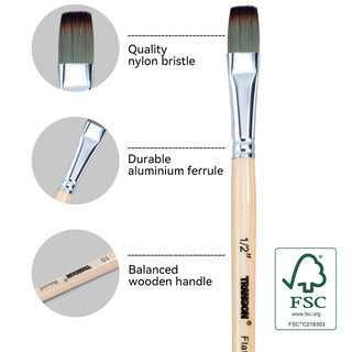 Transon 16 pcs Artist Paint Brush Set Versatile for Acrylic Painting Watercolor Painting Gouache Painting