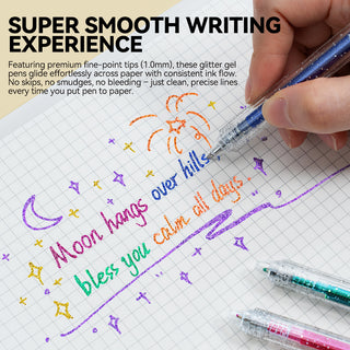 TRANSON Glitter Gel Pen 22 Colors Set for Sparkling Writing Journals Scrapbook DIY Projects and Art Creatives