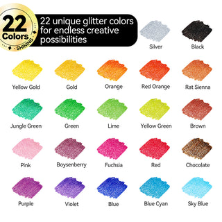 TRANSON Glitter Gel Pen 22 Colors Set for Sparkling Writing Journals Scrapbook DIY Projects and Art Creatives
