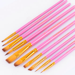 Transon 20pcs Bulk Artist Paint Brush Set for Acrylic Watercolor Gouache Hobby Craft Face Painting Pink