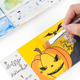 Transon Flat Paint Brush Set 3pcs for Acrylic Watercolor Gouache Oil and Body Painting