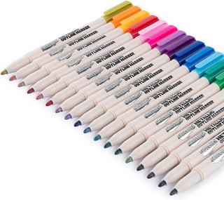 TRANSON 18pcs Outline Shimmering Markers with Metallic for Fun Art Drawing Craft DIY