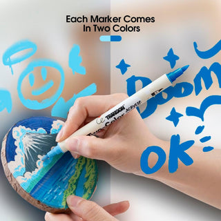 TRANSON 80 Colors Acrylic Paint Marker Set, 40 Pieces of Dual-tip Acrylic Paint Pens with Brush Tips Versatile