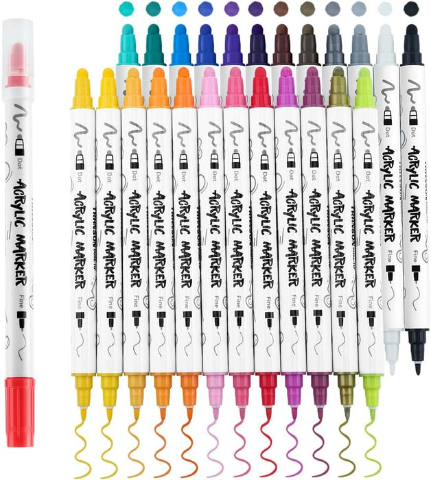 TRANSON 24 Color Dual-tip Acrylic Paint Pen Set for Canvas Rock Wood L —  Transon