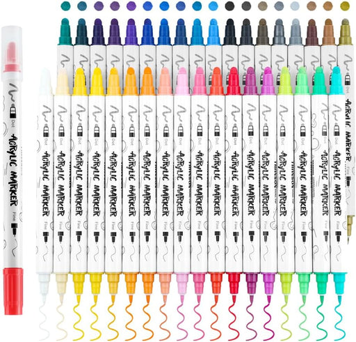 TRANSON 12 Color Dual-tip Acrylic Paint Pen Set — Transon