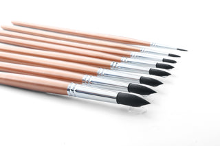 Transon 8pcs Round Watercolor Paint Brush Set Goat Hair for Watercolors,Acrylics,Inks,Gouache,Oil and Tempera