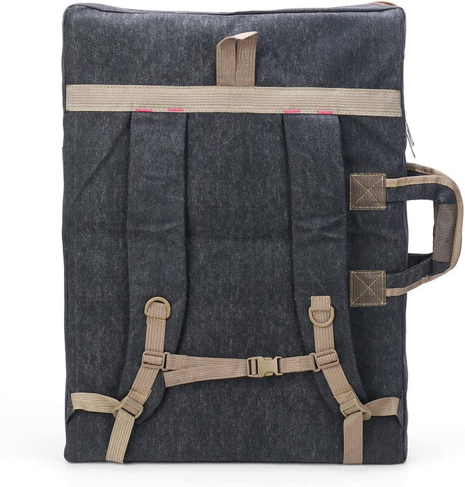 TRANSON Art Portfolio Case Artist Backpack Canvas Bag Large 26” x 19.5”Black Color