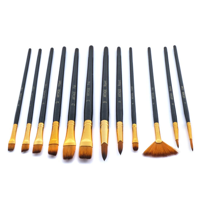 Artage 12pcs Art Paint Brush Set for Acrylic Painting Watercolor Gouache Painting Artage 