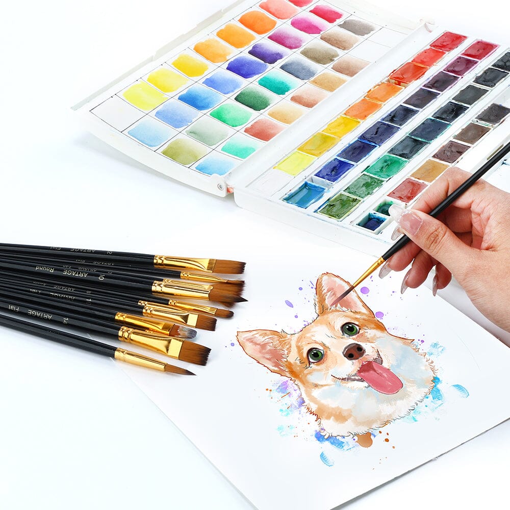 13個のアーティストペイントブラシセット 水彩 ガッシュ アクリル 絵画 筆 13個のアーティストペイントブラシセット 水彩 ガッシュ