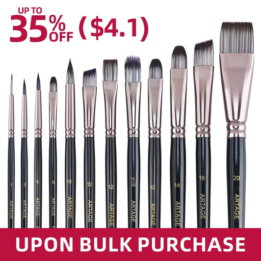 Artage 12pcs Professional Art Painting Brush Set for Acrylic Watercolor Gouache Oil Craft and Hobby Painting Artage 