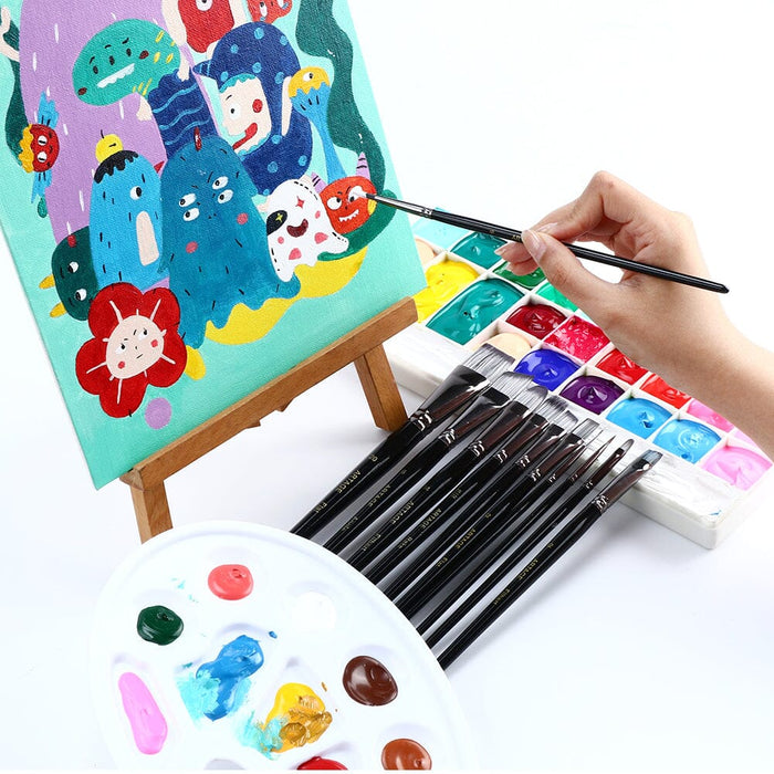 Artage 12pcs Professional Art Painting Brush Set for Acrylic Watercolor Gouache Oil Craft and Hobby Painting Artage 