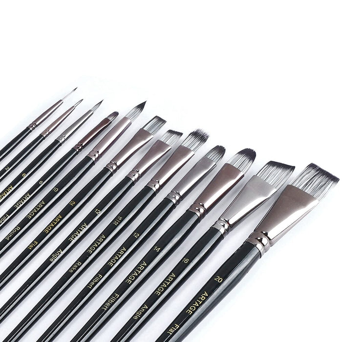 Artage 12pcs Professional Art Painting Brush Set for Acrylic Watercolor Gouache Oil Craft and Hobby Painting Artage 