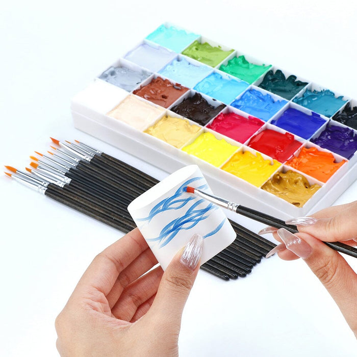 50pcs Round Tip Children's Art Paintbrushes,Little Painting