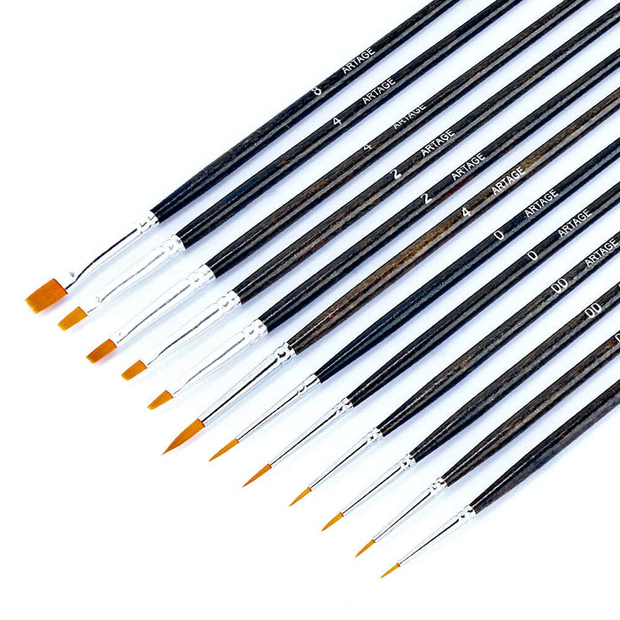 Artage 12pcs Small Detail Model Painting Brush Set Suitable for Acrylic Watercolor Gaouche Oil Painting Artage 
