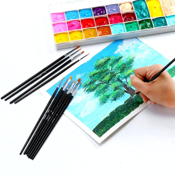 Artage 12pcs Small Detail Model Painting Brush Set Suitable for Acrylic Watercolor Gaouche Oil Painting Artage 