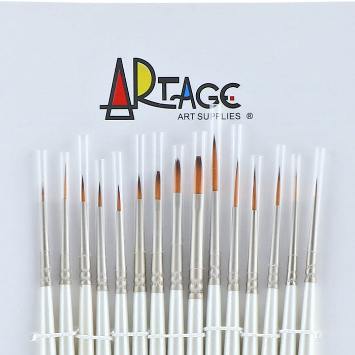 Artage 15pcs Precision Detail Painting Brush Set for Model Miniature Craft and Hobby Painting Artage 