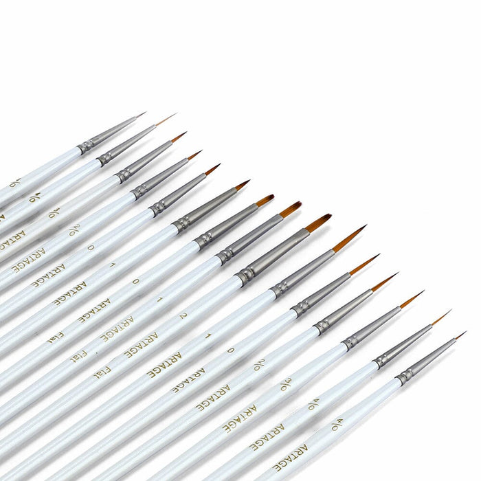 Artage 15pcs Precision Detail Painting Brush Set for Model Miniature Craft and Hobby Painting Artage 