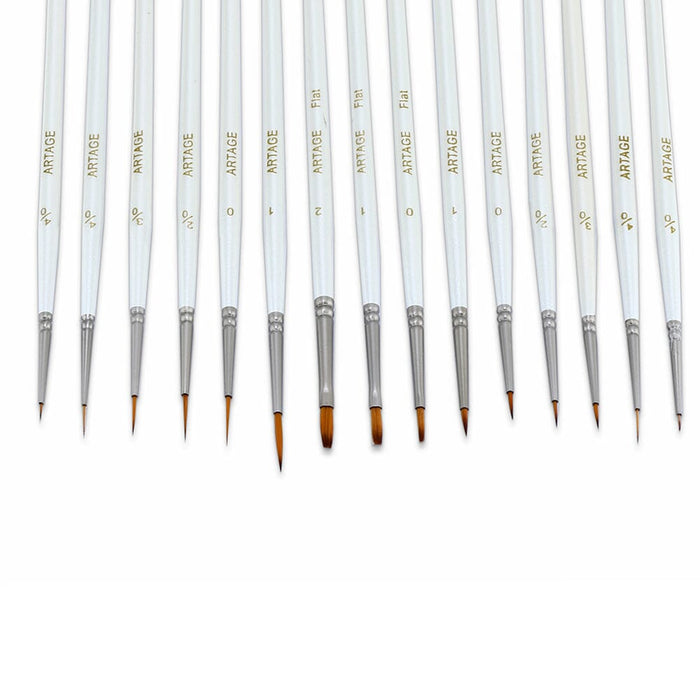 Artage 15pcs Precision Detail Painting Brush Set for Model Miniature Craft and Hobby Painting Artage 