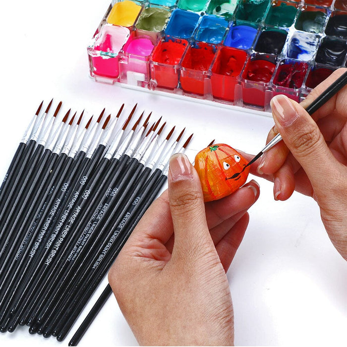 Artage 50pcs Detail Paint Brushes Set Size 000 for Watercolor Acrylic Gouache Oil Detail Model Miniature Painting Artage 