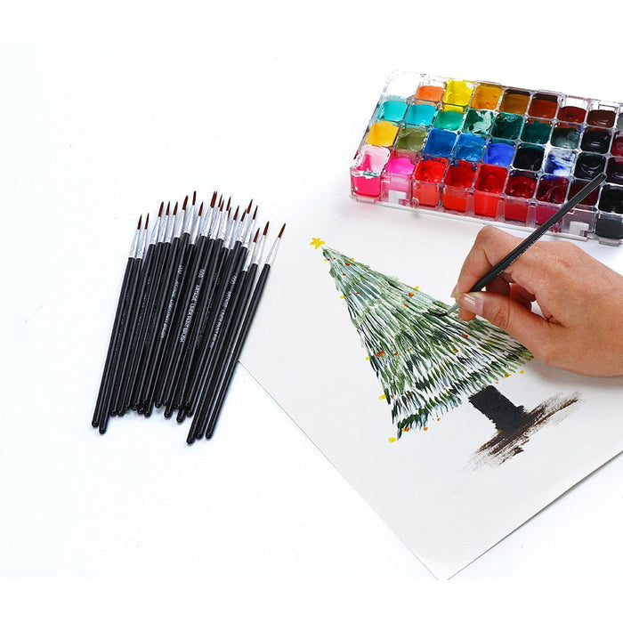 Artage 50pcs Detail Paint Brushes Set Size 000 for Watercolor Acrylic Gouache Oil Detail Model Miniature Painting Artage 