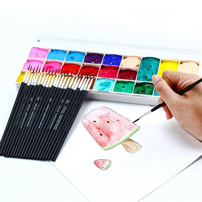 Artage 50pcs Detail Paint Brushes Set Size 000 for Watercolor Acrylic Gouache Oil Detail Model Miniature Painting Artage 