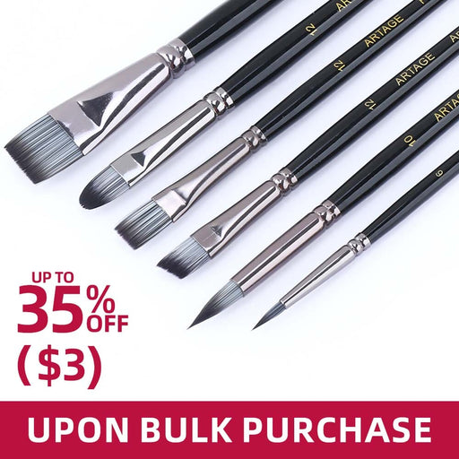 Artage 6pcs Fine Artist Painting Brush Set for Acrylic Watercolor Gouache Oil Painting Artage 