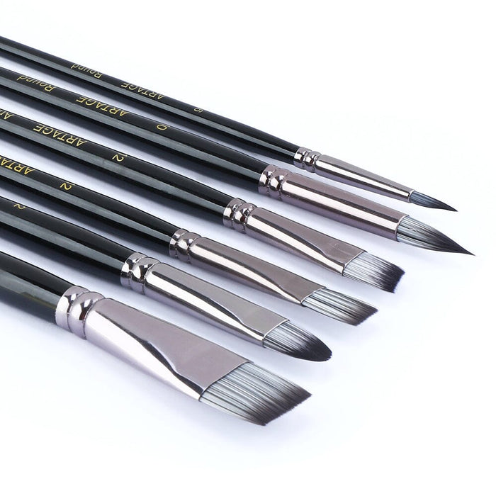 Artage 6pcs Fine Artist Painting Brush Set for Acrylic Watercolor Gouache Oil Painting Artage 