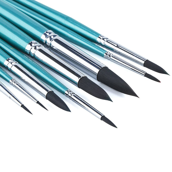 Artage Round Paint Brush Set 8pcs Velvet Touch for Watercolor Gouache Acrylic Ink Tempera Painting Artage 