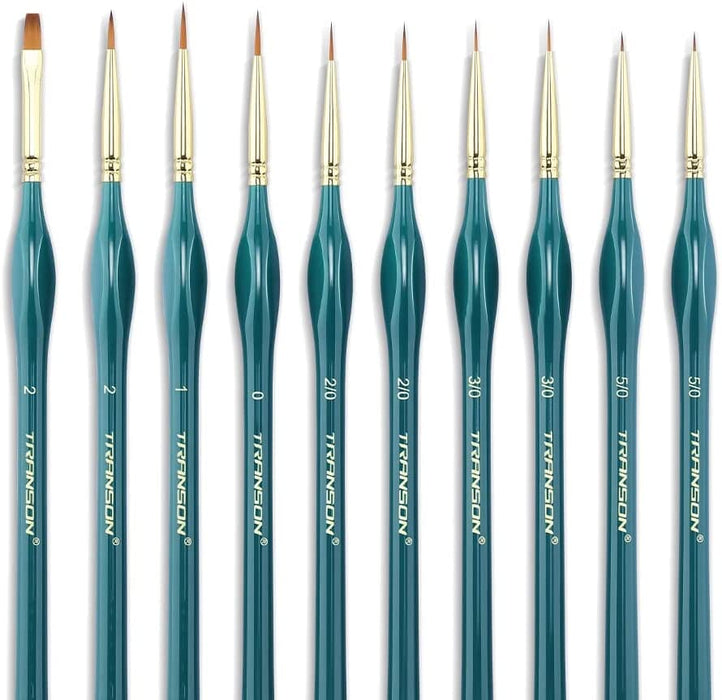 Transon Detail Thin Paint Brush Set 6pcs and 12-Color Face Body Paint  Palette