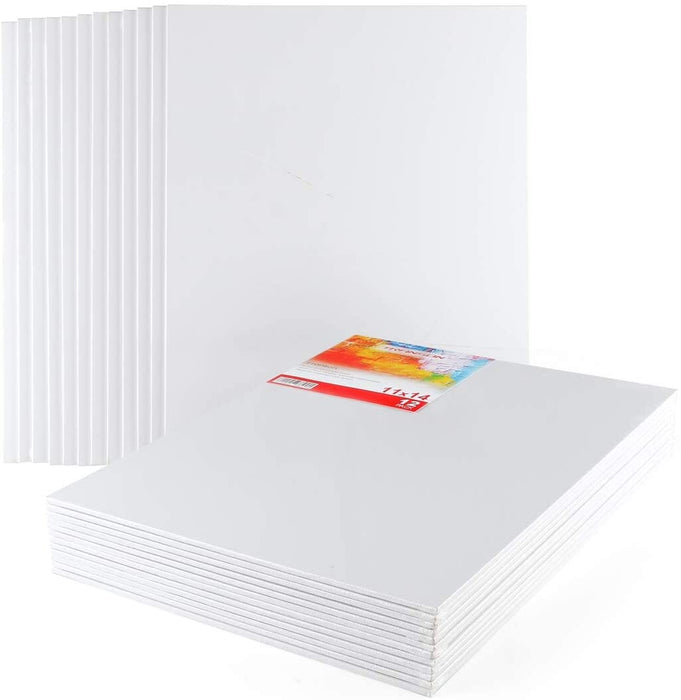 Transon 11 x 14 inch 12-Pack MDF Artist Painting Canvas Panel Board Acid Free Primed Canvas Panel Board TRANSON 