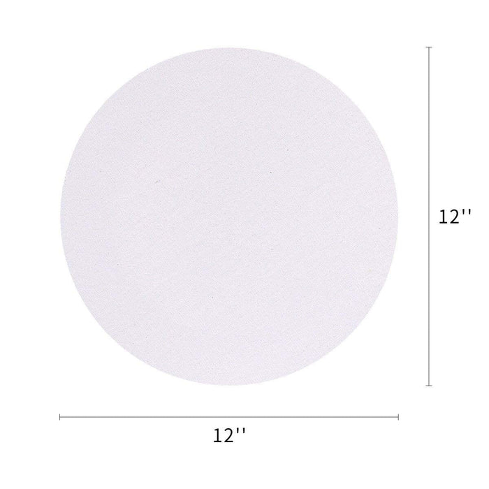 Transon 12inch Artist Round Canvas Primed Stretched Canvas Ready for Painting Pack of 2 Stretched Canvas TRANSON 