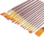 Transon 16pcs Professional Long Artist Paint Brush Set with Brush Case Assorted for Acrylic Watercolor Gouache Oil Tempera and Body Painting Paintbrush TRANSON 