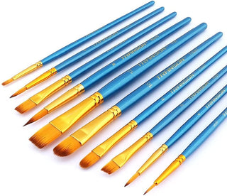 Transon 2-Pack 20pcs Art Painting Brush Set for Acrylic Watercolor Gouache Hobby Painting Blue Color Paintbrush TRANSON 