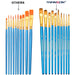 Transon 2-Pack 20pcs Art Painting Brush Set for Acrylic Watercolor Gouache Hobby Painting Blue Color Paintbrush TRANSON 