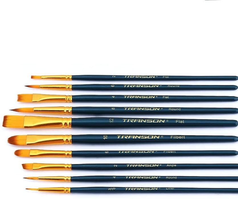 Transon 2-Pack 20pcs Art Painting Brush Set for Acrylic Watercolor Gouache Hobby Painting Green Color Paintbrush TRANSON 