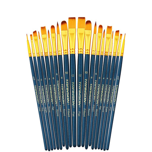 Transon 2-Pack 20pcs Art Painting Brush Set for Acrylic Watercolor Gouache Hobby Painting Green Color Paintbrush TRANSON 