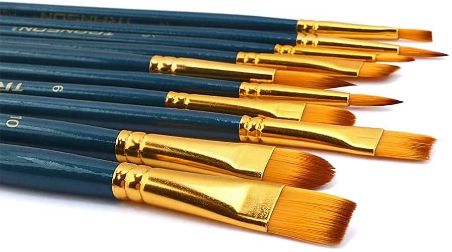 Transon 2-Pack 20pcs Art Painting Brush Set for Acrylic Watercolor Gouache Hobby Painting Green Color Paintbrush TRANSON 
