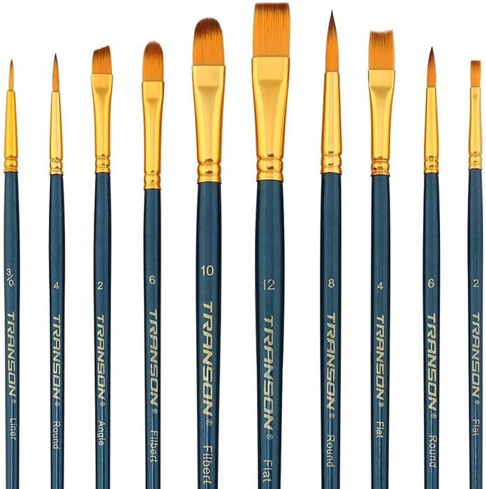 Transon 2-Pack 20pcs Art Painting Brush Set for Acrylic Watercolor Gou