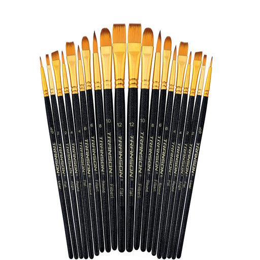 Transon 2-Pack 20pcs Art Painting Brush Set for Acrylic Watercolor Gouache Hobby Painting Paintbrush TRANSON 