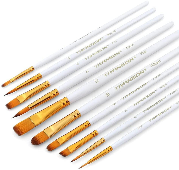 Transon 2-Pack 20pcs Art Painting Brush Set for Acrylic Watercolor Gouache Hobby Painting Paintbrush TRANSON 