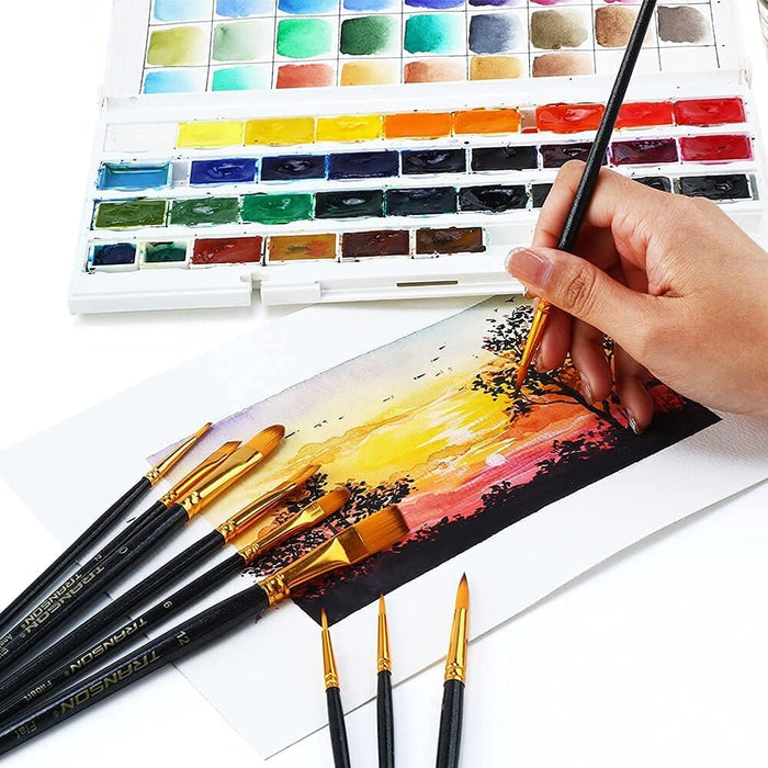 Transon 2-Pack 20pcs Art Painting Brush Set for Acrylic Watercolor Gouache Hobby Painting Paintbrush TRANSON 