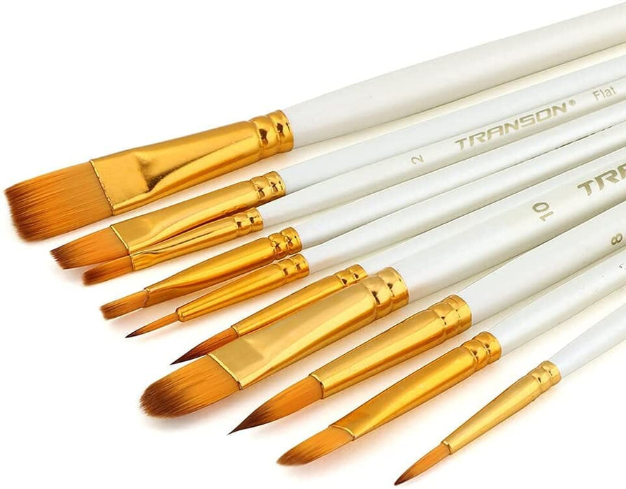 Transon 2-Pack 20pcs Art Painting Brush Set for Acrylic Watercolor Gouache Hobby Painting Paintbrush TRANSON 